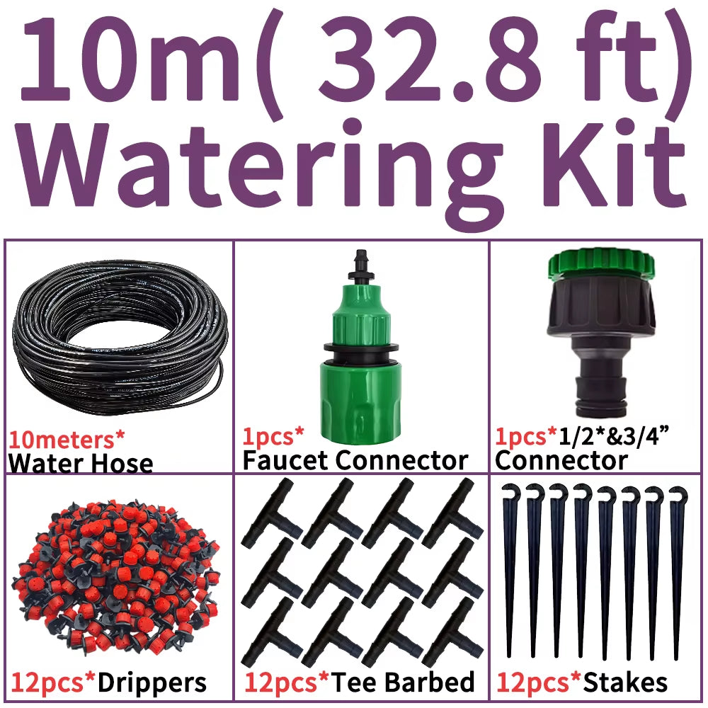 Oasis 5M-25M Diy Sistema De Irrigação Por Gotejamento Rega Automática Mangueira De Jardim Micro Kits De Rega De Jardim Por Gotejamento Com Gotejadores Ajustáveis
