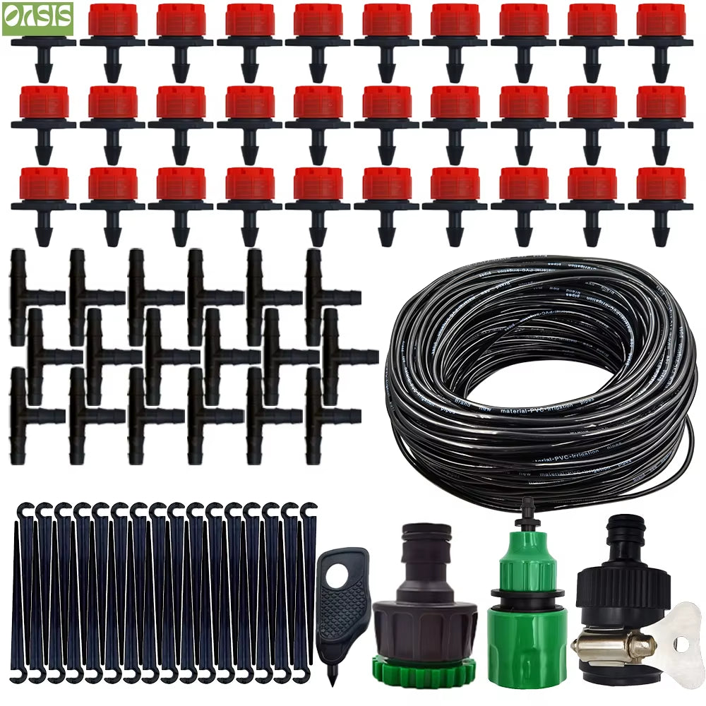 Oasis 5M-25M Diy Sistema De Irrigação Por Gotejamento Rega Automática Mangueira De Jardim Micro Kits De Rega De Jardim Por Gotejamento Com Gotejadores Ajustáveis