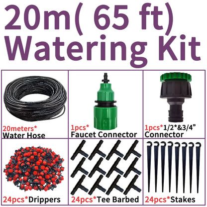 Oasis 5M-25M Diy Sistema De Irrigação Por Gotejamento Rega Automática Mangueira De Jardim Micro Kits De Rega De Jardim Por Gotejamento Com Gotejadores Ajustáveis