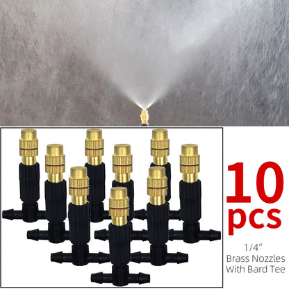 Sistema De Resfriamento De Nebulização Ao Ar Livre, 5M-30M, Irrigação De Jardim, Bicos Atomizadores De Latão De 1/4 '', Mangueira De 4/7Mm Para Pátio, Estufa
