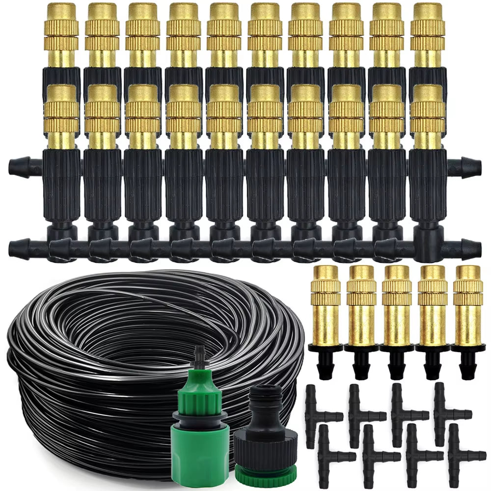 Sistema De Resfriamento De Nebulização Ao Ar Livre, 5M-30M, Irrigação De Jardim, Bicos Atomizadores De Latão De 1/4 '', Mangueira De 4/7Mm Para Pátio, Estufa