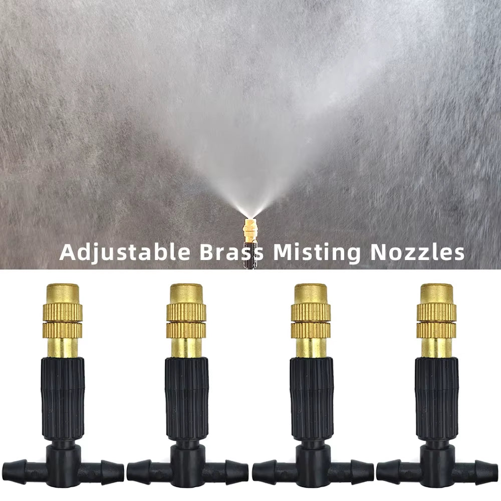 Sistema De Resfriamento De Nebulização Ao Ar Livre, 5M-30M, Irrigação De Jardim, Bicos Atomizadores De Latão De 1/4 '', Mangueira De 4/7Mm Para Pátio, Estufa