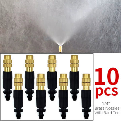 Sistema De Resfriamento De Nebulização Ao Ar Livre, 5M-30M, Irrigação De Jardim, Bicos Atomizadores De Latão De 1/4 '', Mangueira De 4/7Mm Para Pátio, Estufa