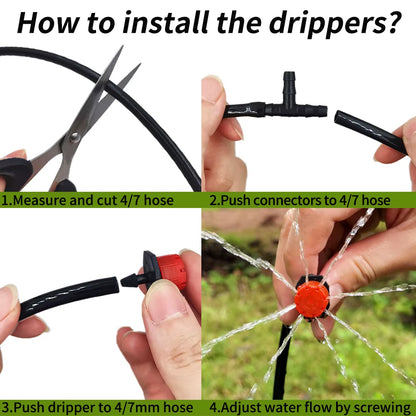 Oasis 5M-25M Diy Sistema De Irrigação Por Gotejamento Rega Automática Mangueira De Jardim Micro Kits De Rega De Jardim Por Gotejamento Com Gotejadores Ajustáveis